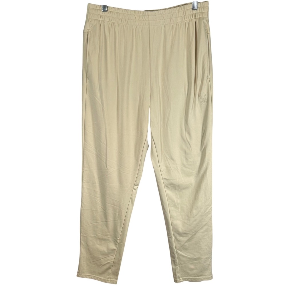 Spyder Active Mens Warming Tech Fleece Joggers Tan Beige Cream Medium‎ NEW